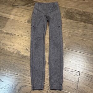 Lululemon Heathered Gray Leggings Size‎ 2 Athletic Yoga Running Pants
